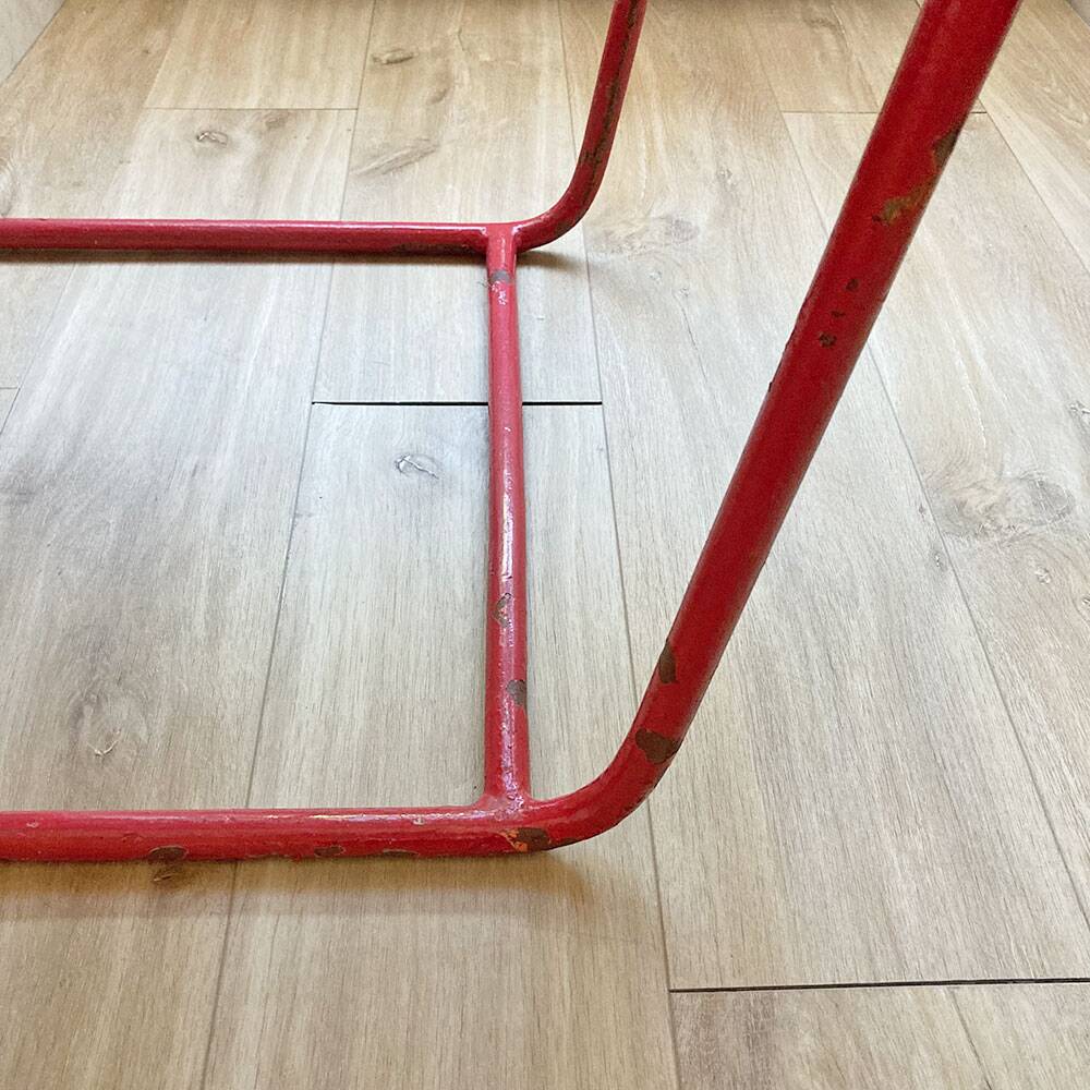 Perforated metal coffee table from the 1950s