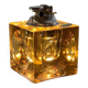 Cubic amber crystal table lighter