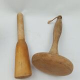 Large alabaster mortar with these two wooden pestles