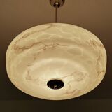 Grande suspension Art déco en verre marbré
