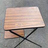 Vintage folding projector table steel and wood 1970