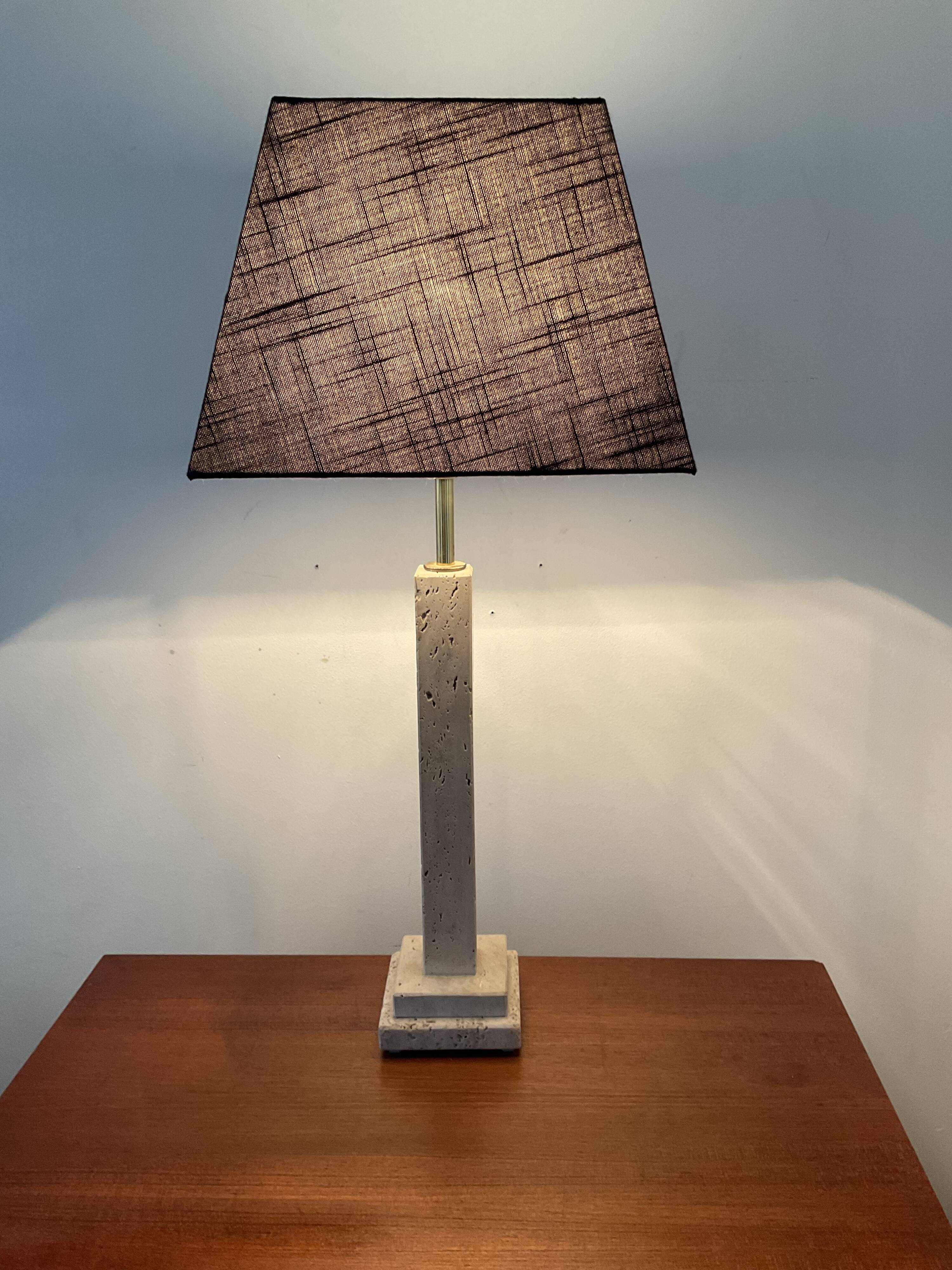 Vintage travertine lamp from the 70s