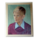 Tableau vintage portrait de jeune garcon signé trollope