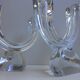 Pair large candlesticks crystal candlesticks cristallerie de lorraine