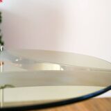 Tripod side table in chrome and smoked glass, double tier, Design, 1970