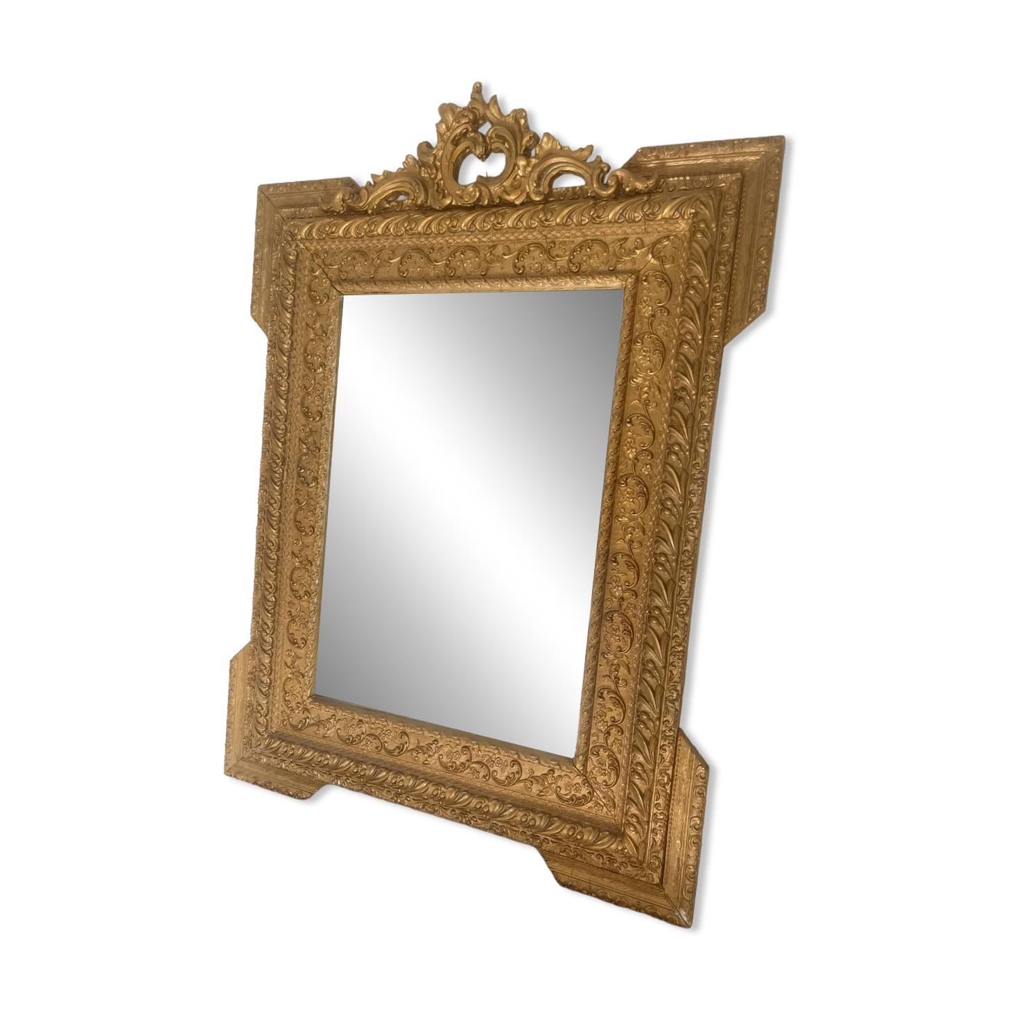 Antique Gilded Mercury Wall Mirror Napoleon III 71x57cm