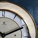 Formica vintage clock round silent wall clock "SMI golden maple"