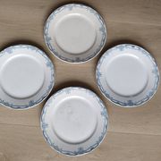 Flat plates (4) in Sarreguemines earthenware, Terre de fer Digoin, Vaucluse model