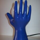 Vintage hand lamp in ceramic and opaline