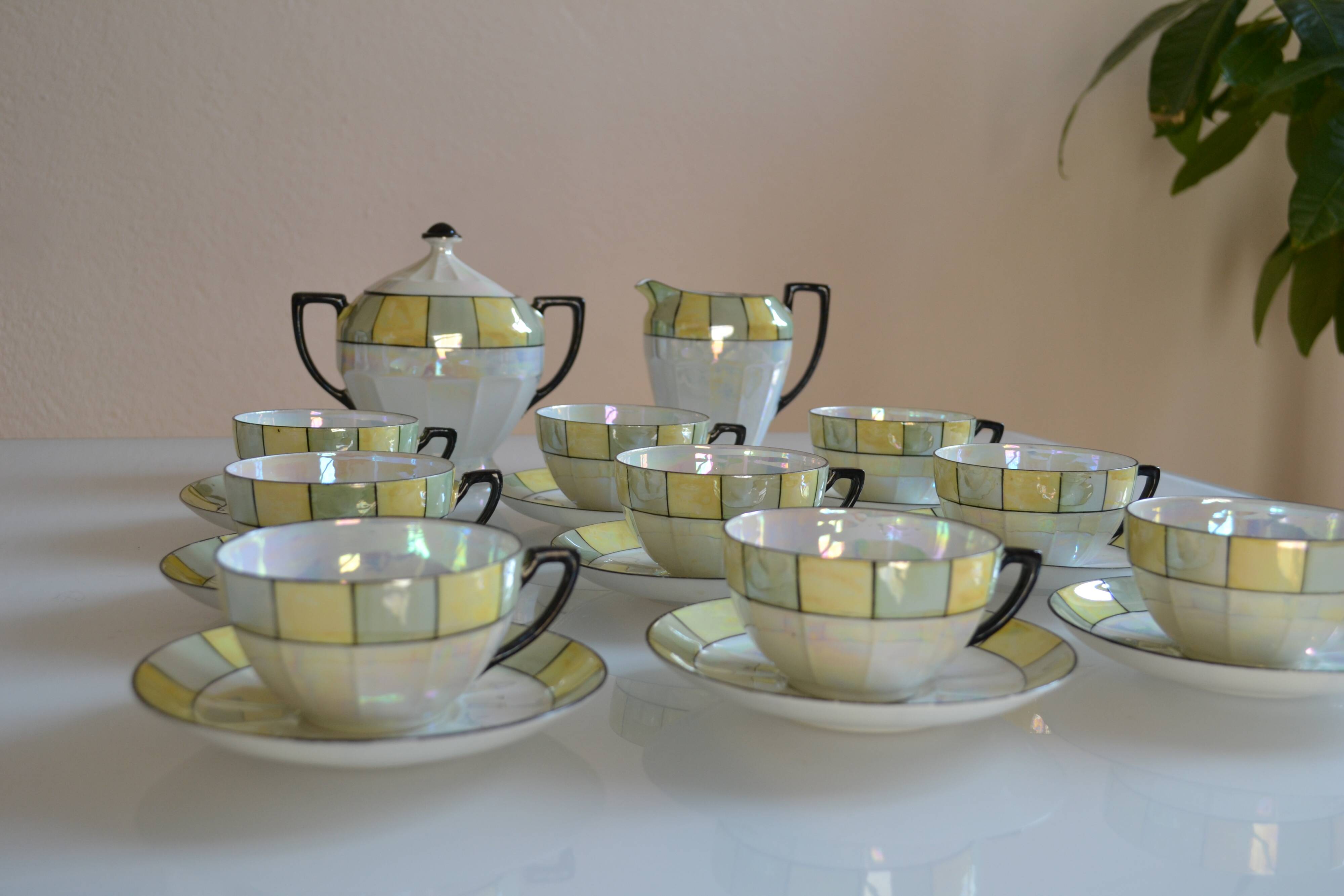 Art Deco porcelain tea or coffee set Czechoslovakia 1930