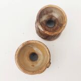 Pair of anthropomorphic egg cups by Jacques Pouchain