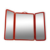 Orange plastic triptych mirror