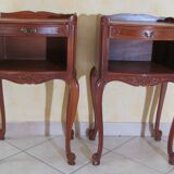 Pair of cherry wood bedside tables, Louis XV style
