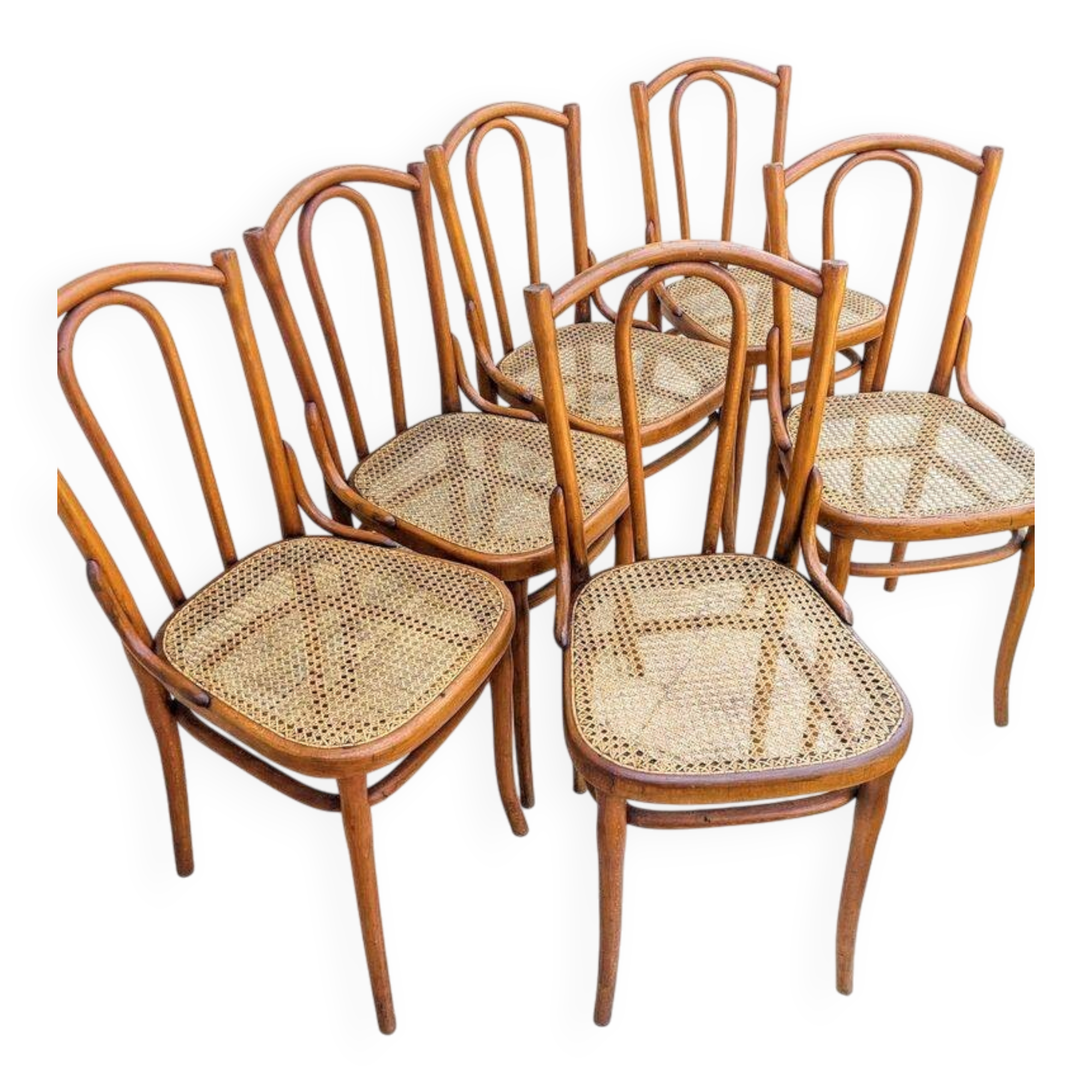 Série de 6 chaises THONET d'époque Modèle 56 à renfo