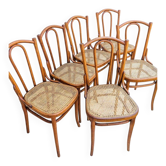 Série de 6 chaises THONET d'époque Modèle 56 à renfo