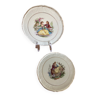 2  dessous de bouteilles Céranord St Amand modèle Watteau