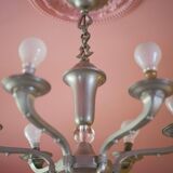 vintage 6-light chandelier, vintage suspension, ceiling lamp, interior decor