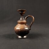 Vintage 1970s ceramic pitcher signed Jean Marais with chamotte glaze