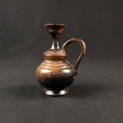 Vintage 1970s ceramic pitcher signed Jean Marais with chamotte glaze