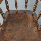 Set of 2 antique English captain's chairs/desk chairs from the 19th century