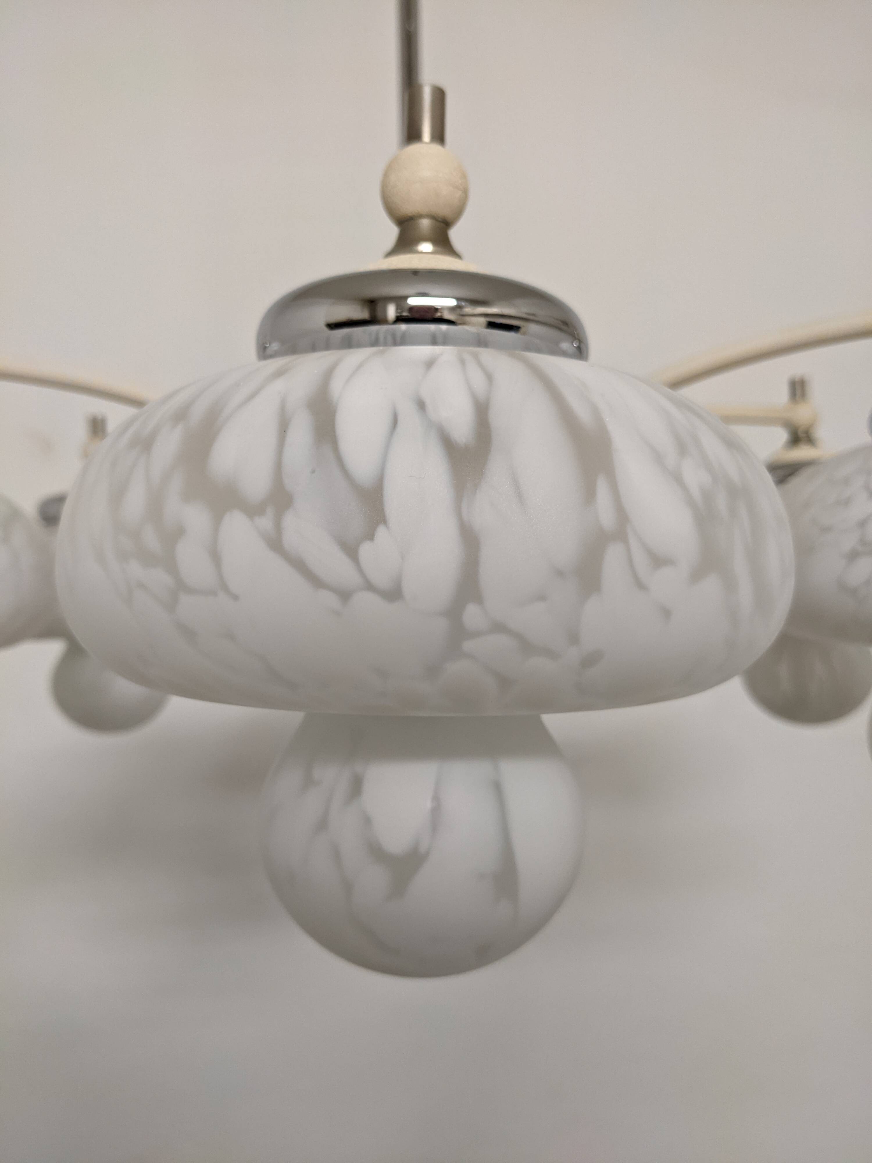 Space age Sputnik chandelier with 6 lights, 50s-60s