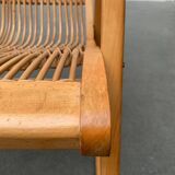 Mid-century German rattan rocking chair from Deutschen Werkstätten Hellerau, 1960s.