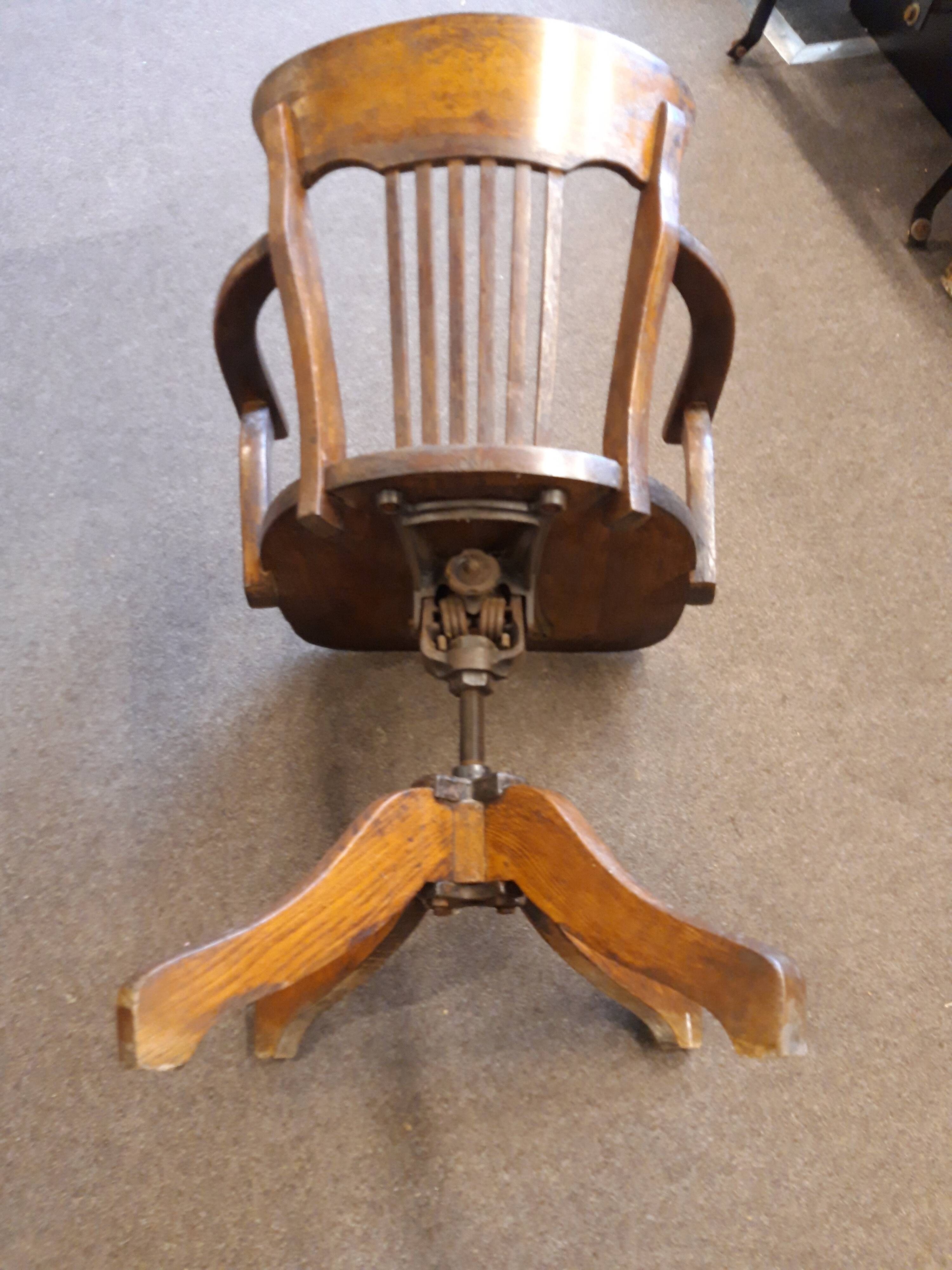 American oak office armchair