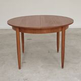 Round extending table, light oak, East Germany, 1960s