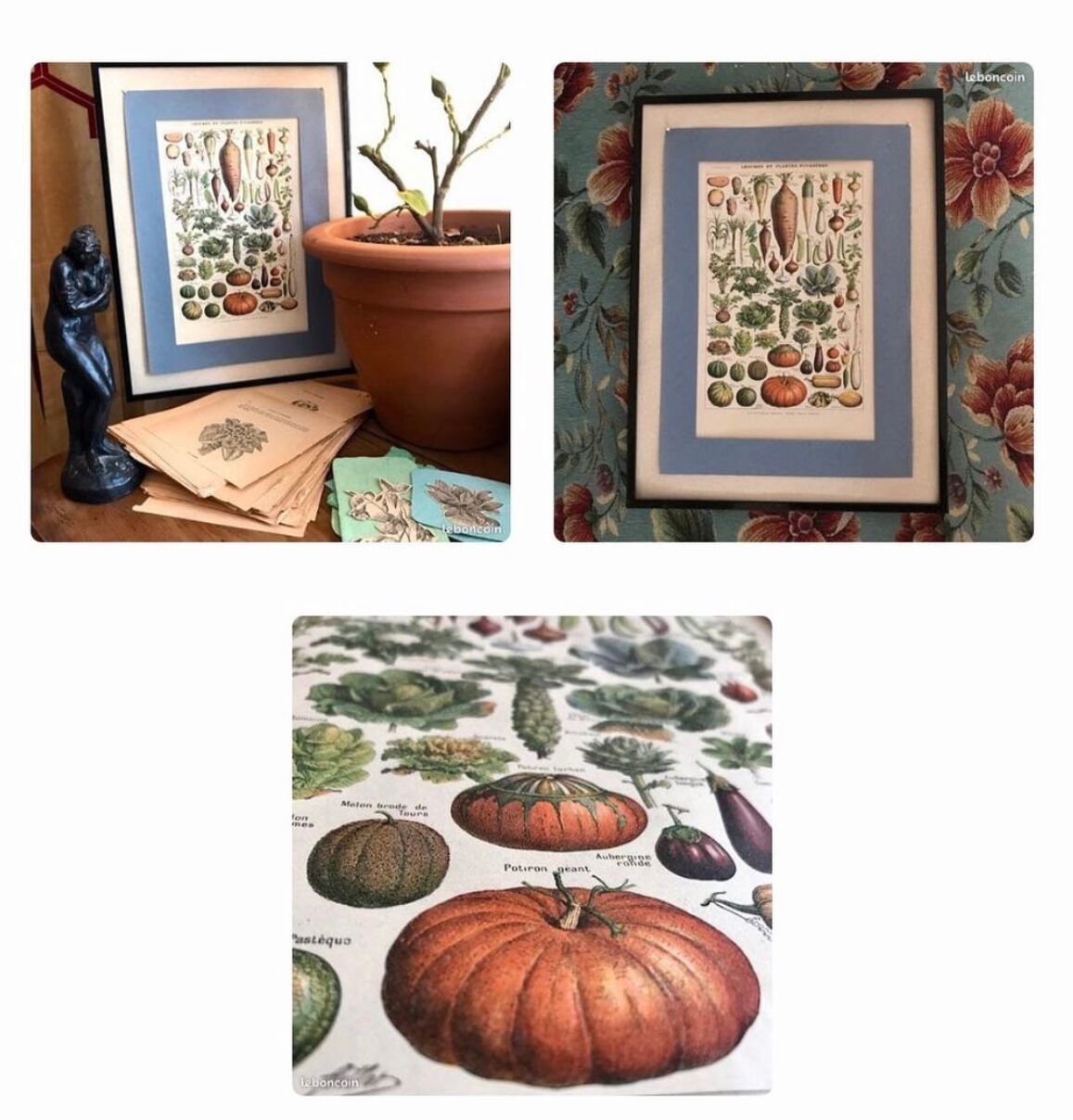 Original vintage board on vegetables