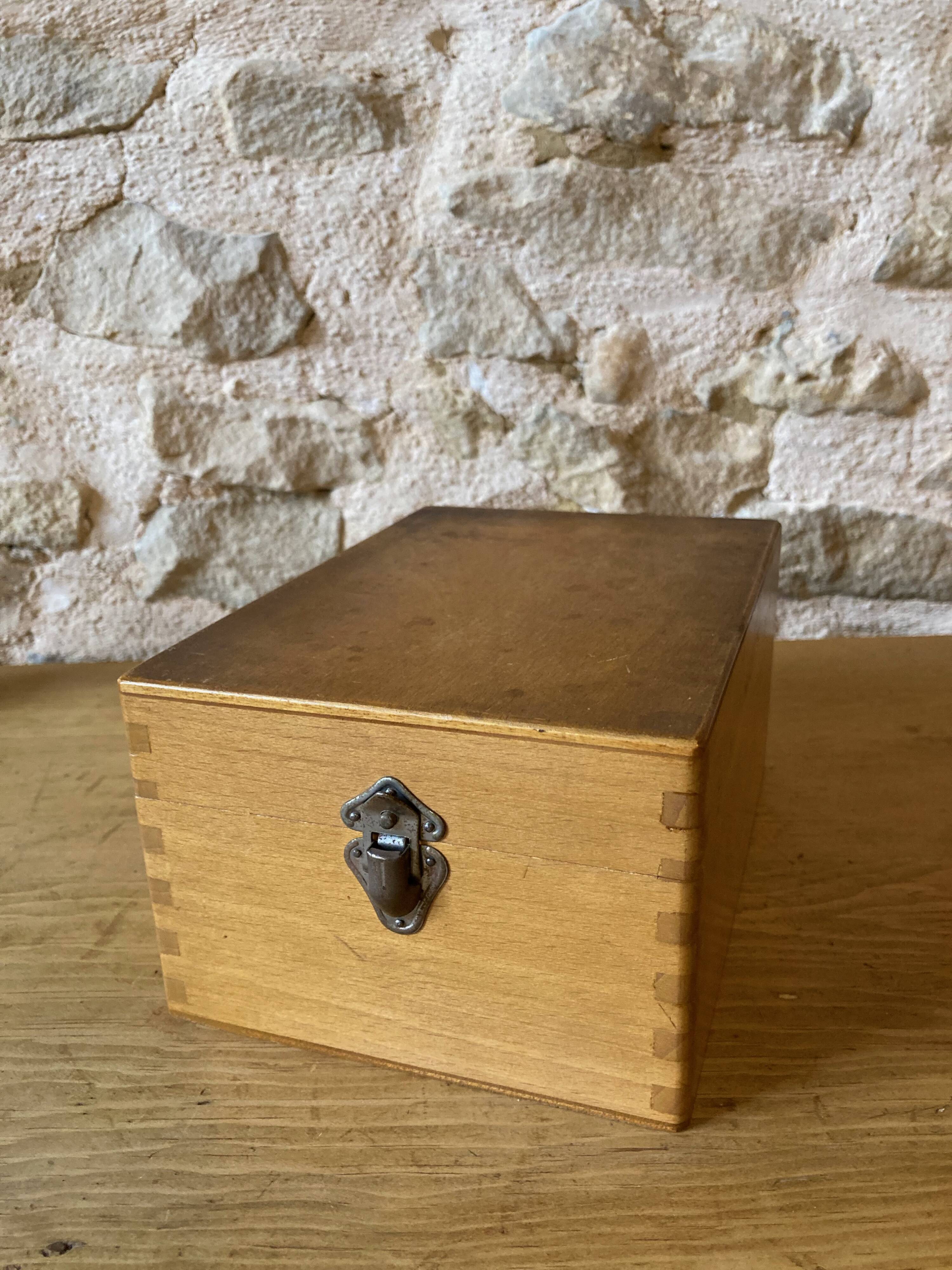 Wooden index card/directory box, 1950s