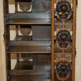 Antique Art Nouveau Victorian hand-carved revolving library.