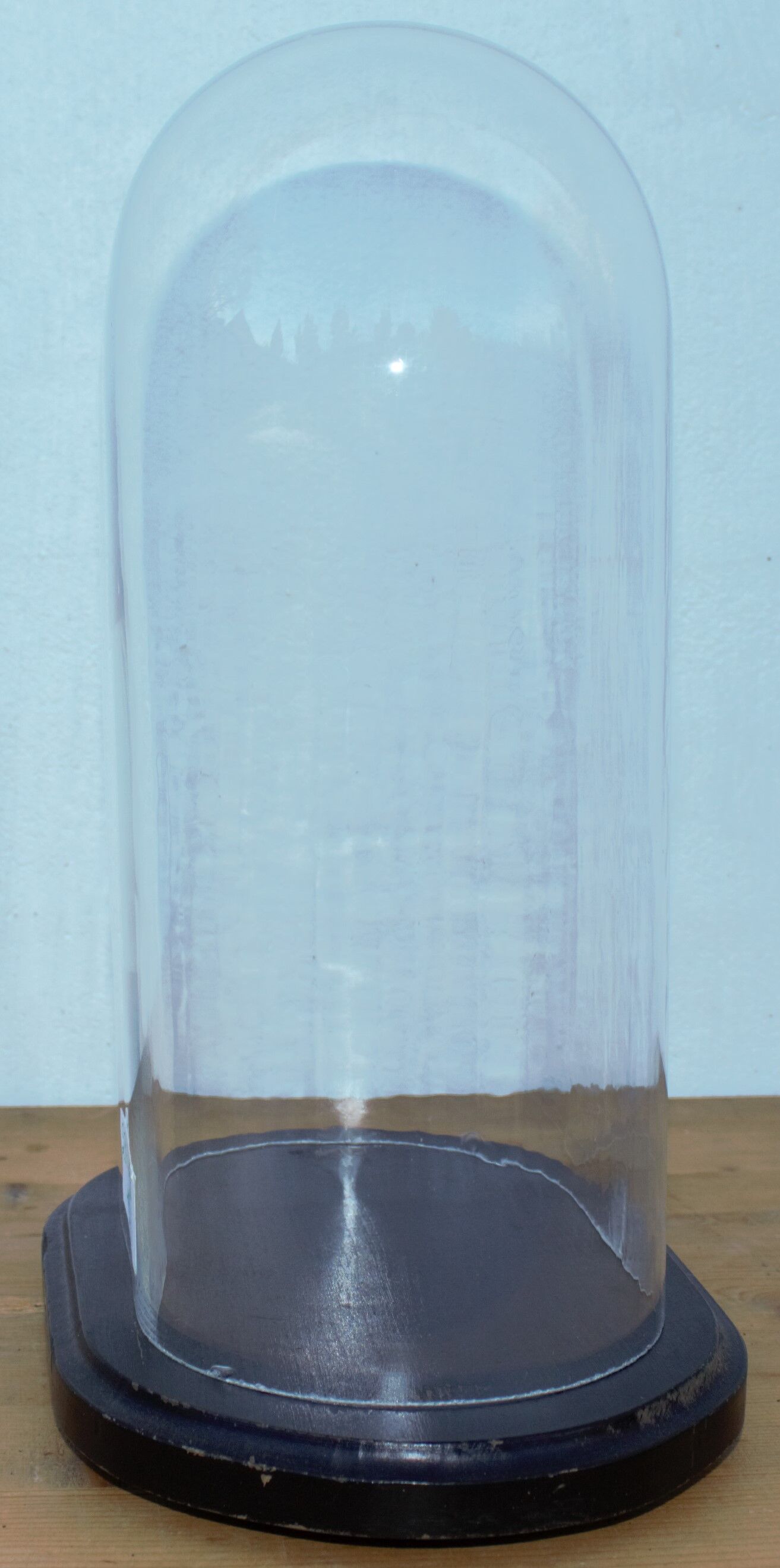 Old oval glass wedding globe 28 cm high glass bell