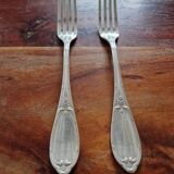 Orbrille - 2 table forks in the crossed ribbons model - in silver-plated metal