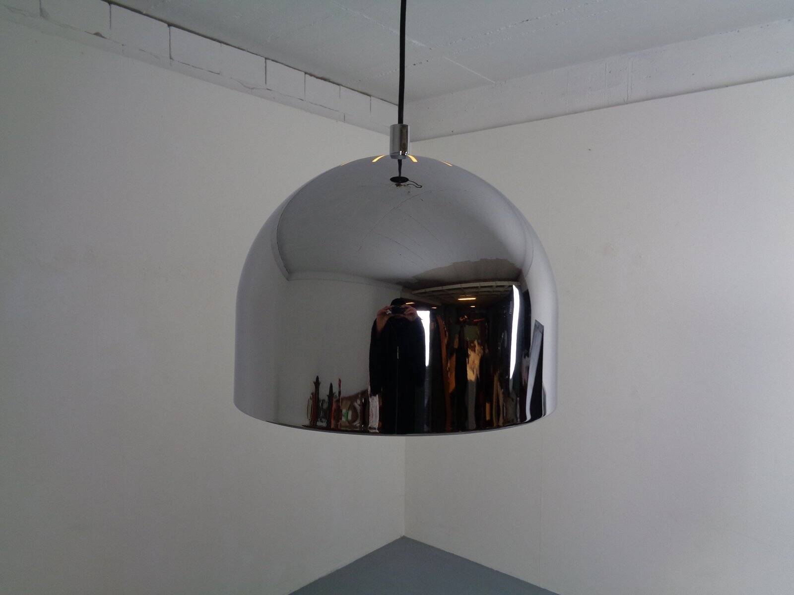 Large chrome-plated ceiling lamp from Staff, 1960s