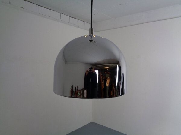 Large Chrome-Plated Ceiling Lamp from Staff, 1960s