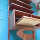 Wall shelving system and teak writing box. of Poul Cadovius. Denmark 1960