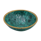 Malachite and brass cup
