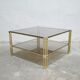 Table basse vintage en verre et laiton éditée par Roche Bobois