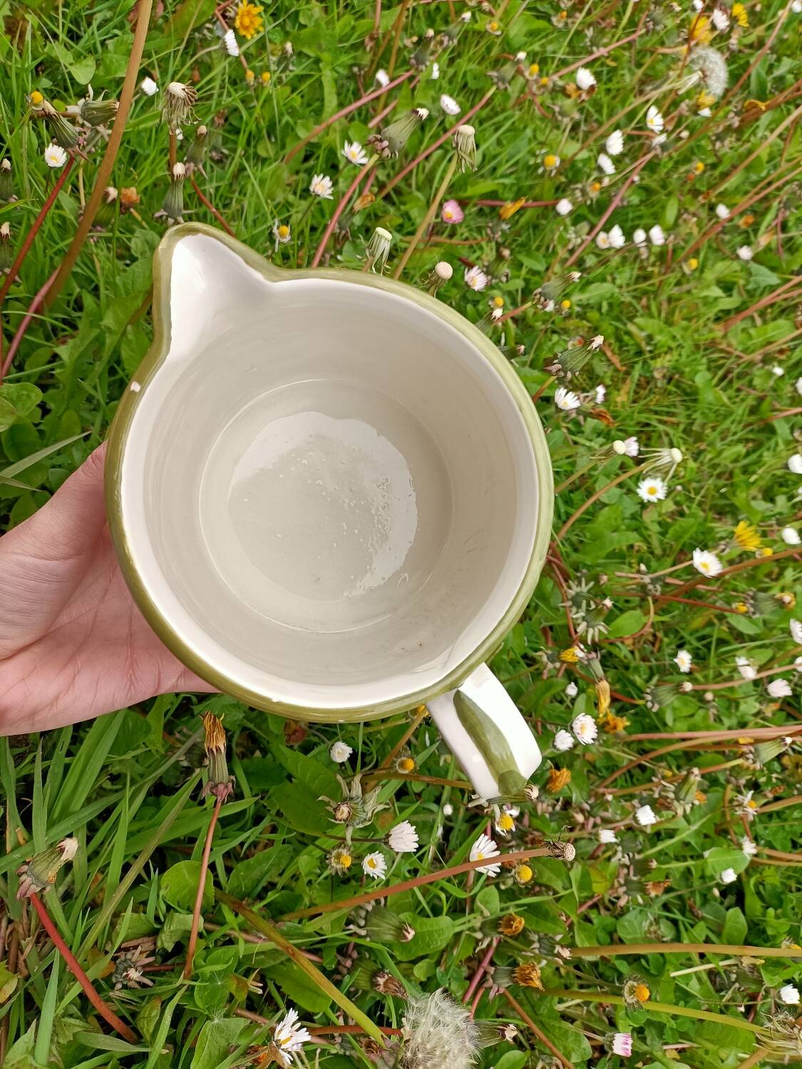 Vintage ceramic flower pitcher - Spring Water -