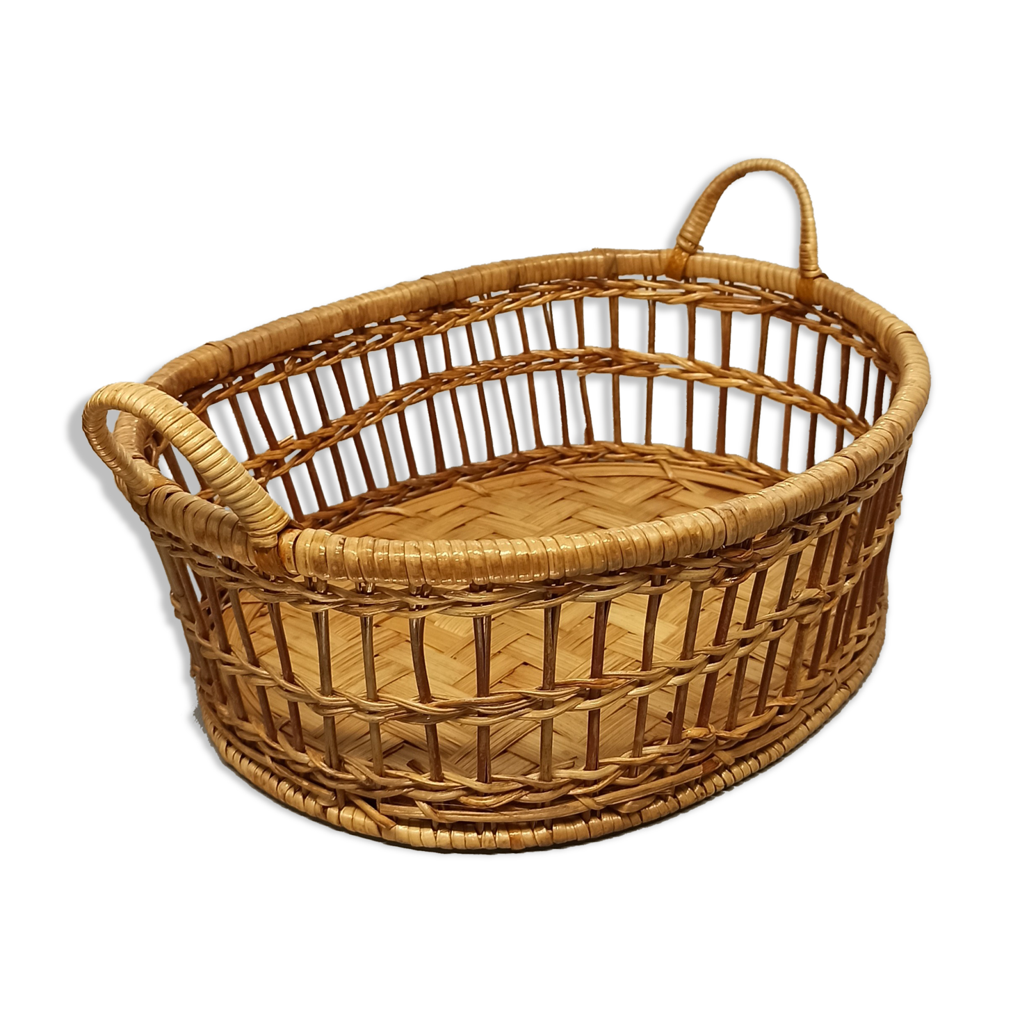 Rattan braided basket