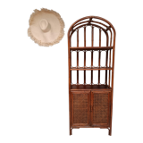 Vintage bamboo bookcase and canning