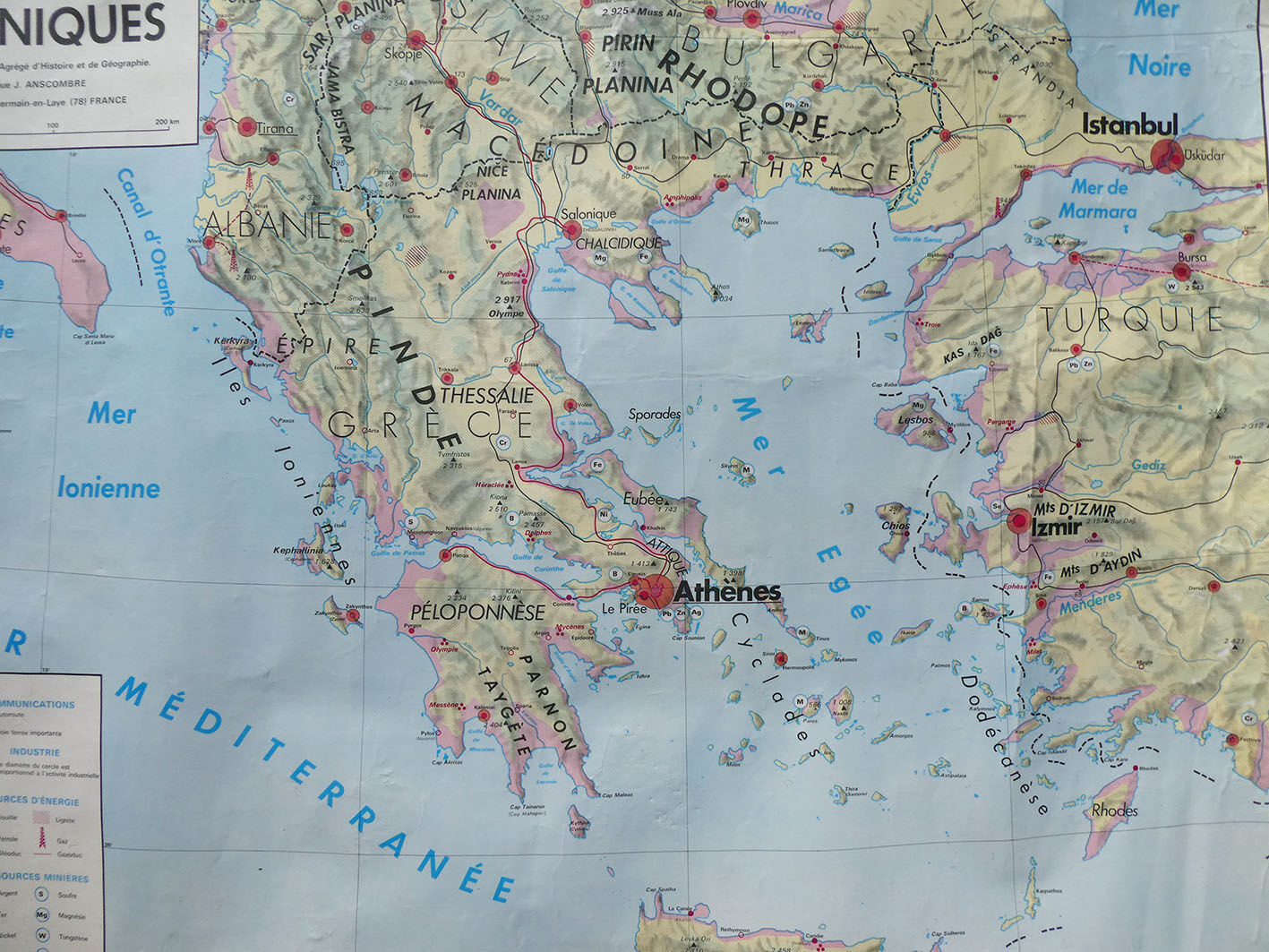 Vintage MDI "Country Balkaniques Poland - Czechoslovakia" school map