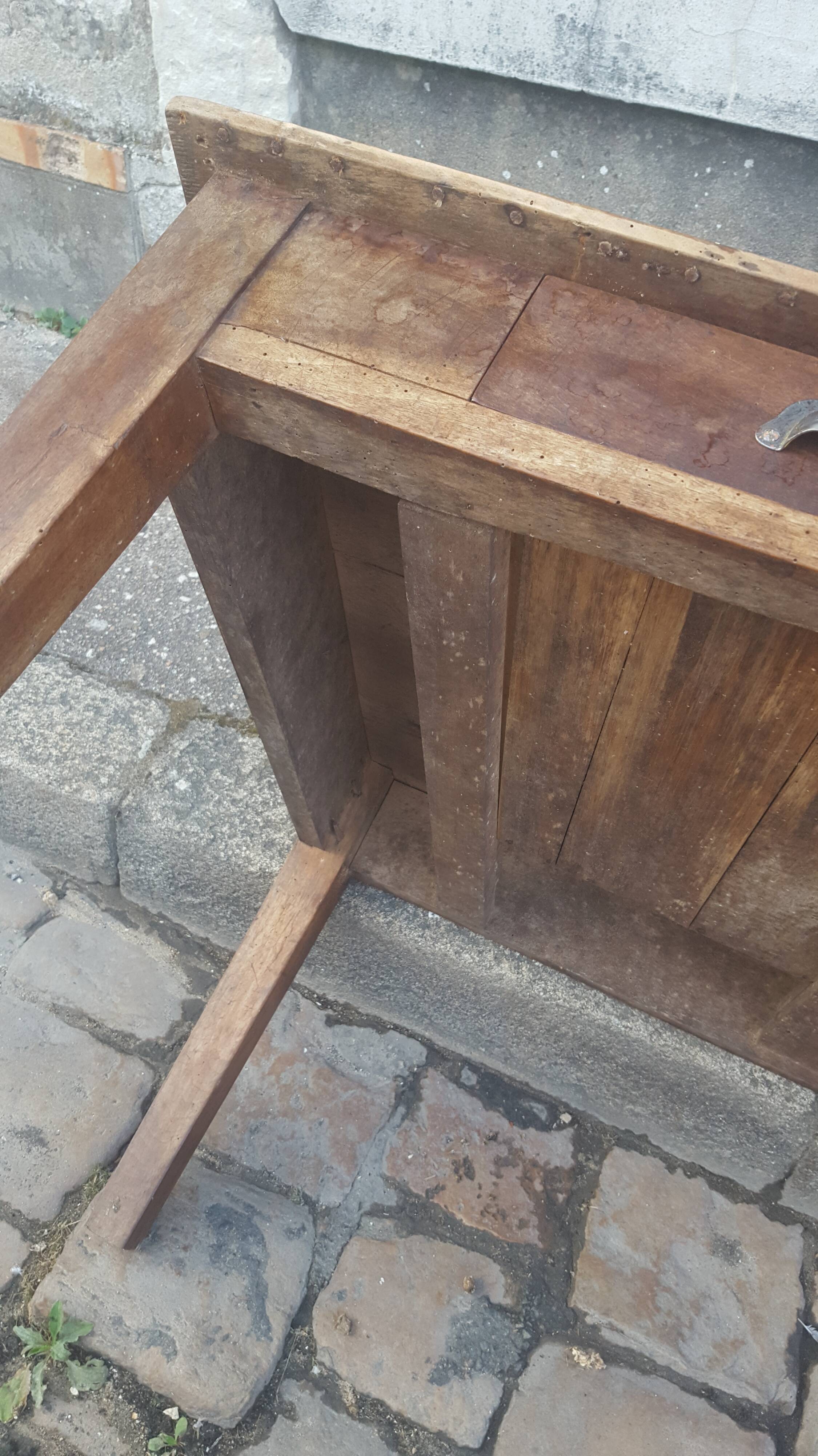 Farm table coffee table with drawers