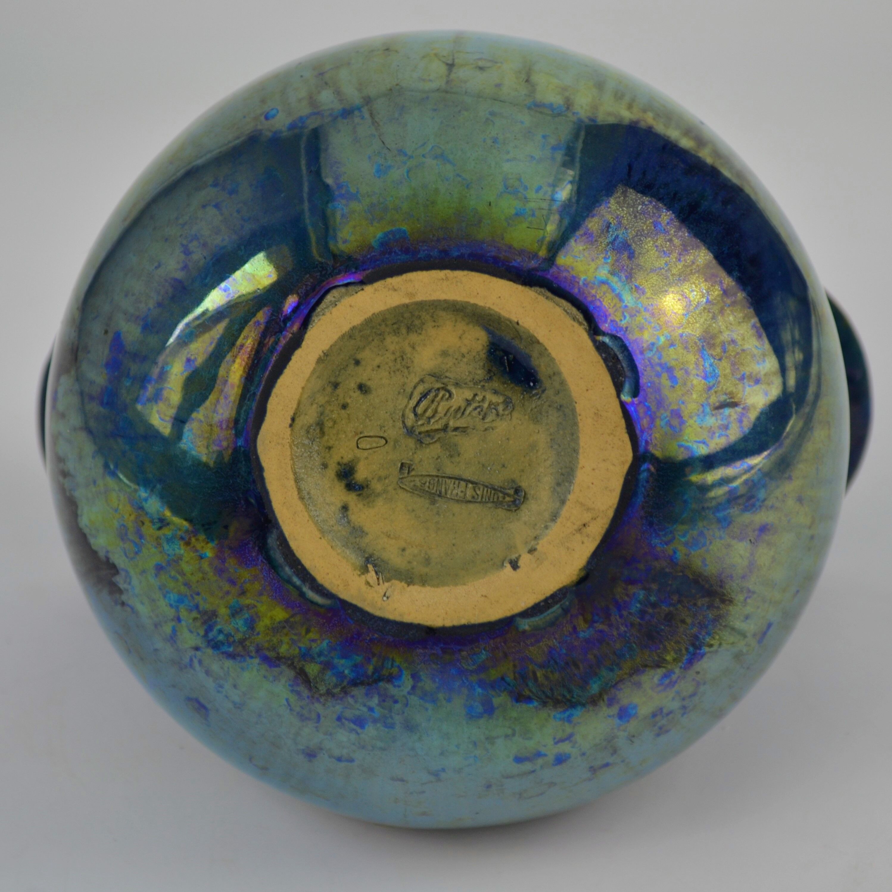 Vase en grès flammés à reflets métalliques de la S.A.P.C. de Rambervillers