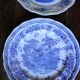 6 romantic blue Lunéville Sarreguemines dinner plates