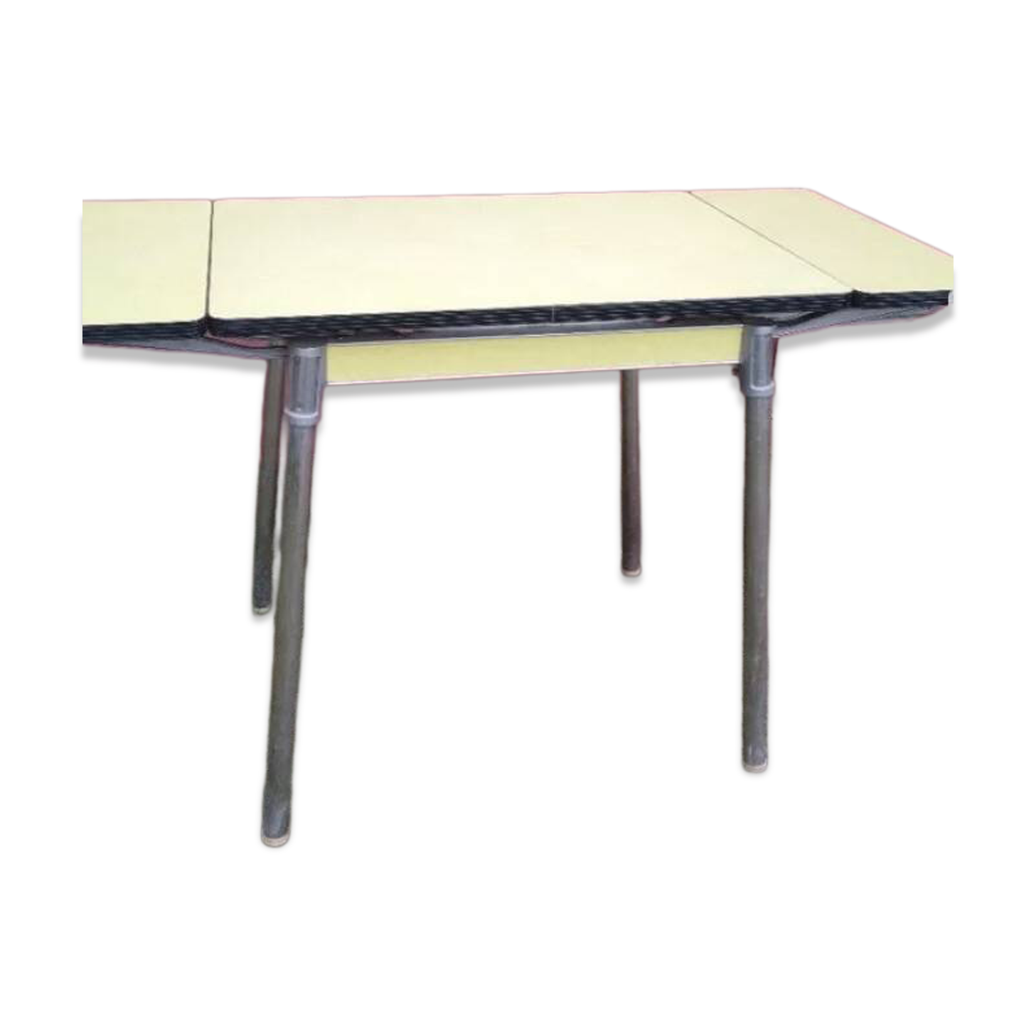 Table extensible en Formica jaune