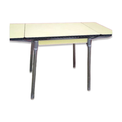 Table extensible en Formica jaune