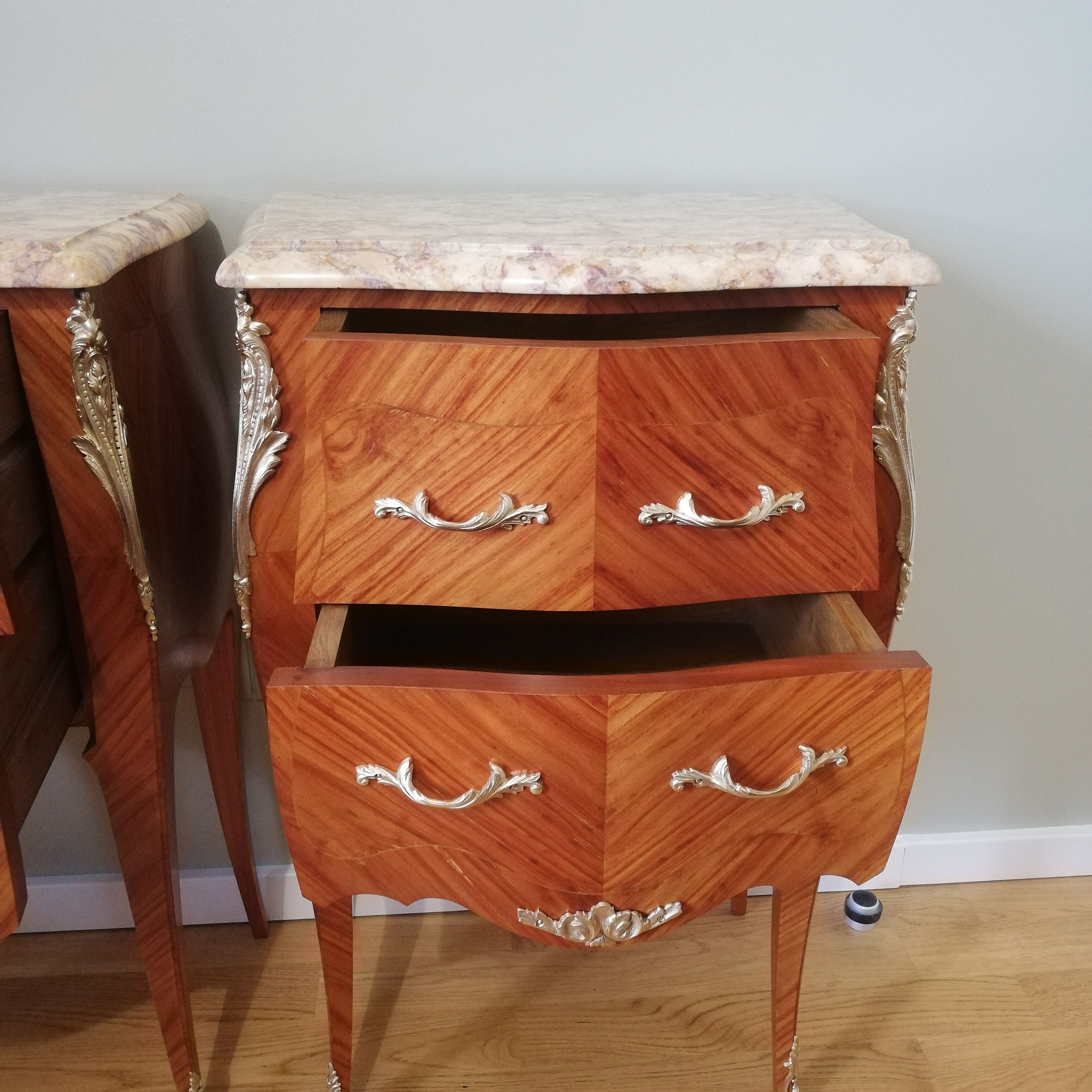 Pair of bedside tables in the form of a Louis XV style tomb