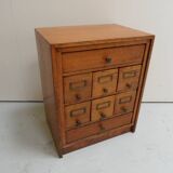 Antique oak watchmakers cabinet with drawers