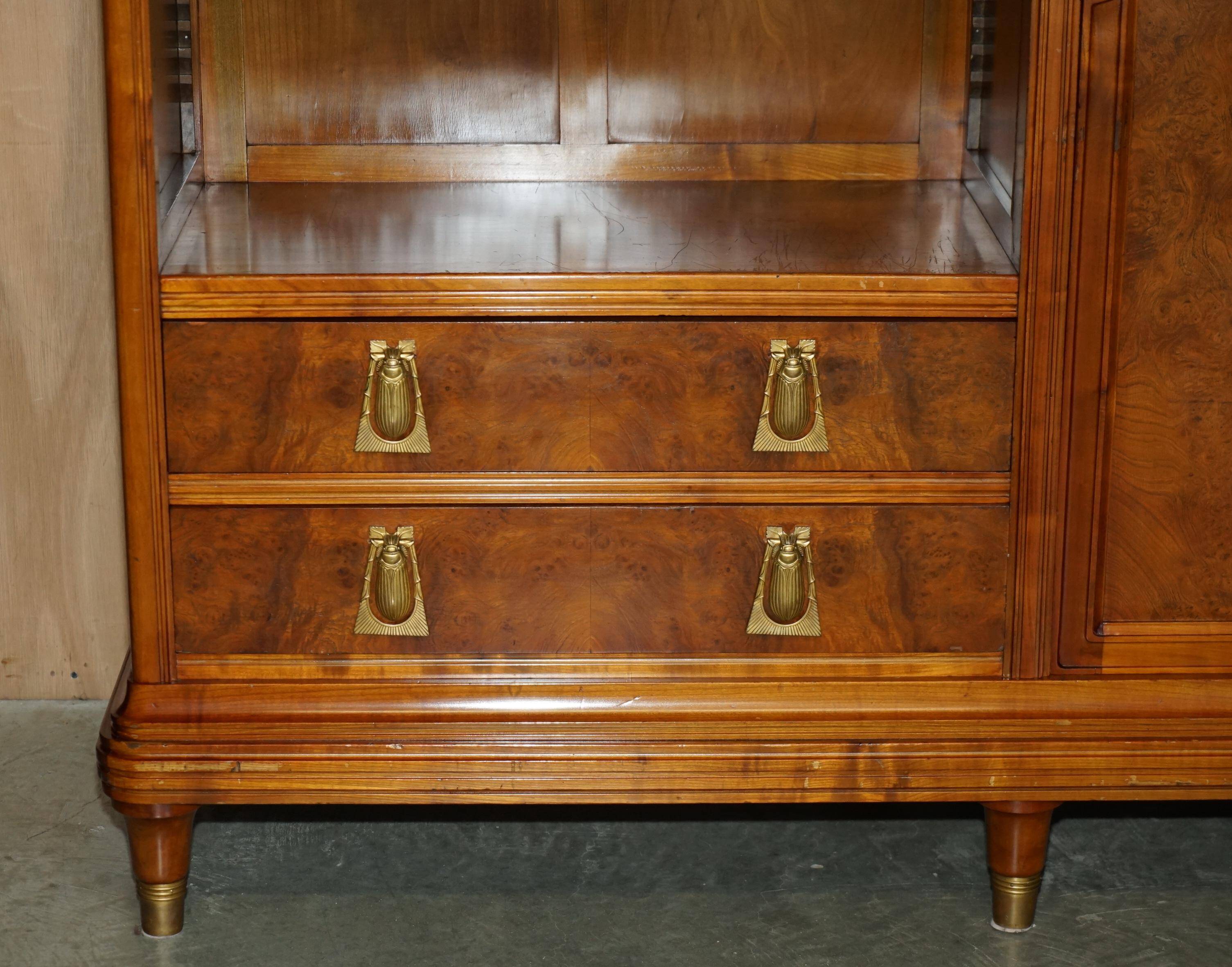 Art Nouveau library in burr walnut by Léon Jallot